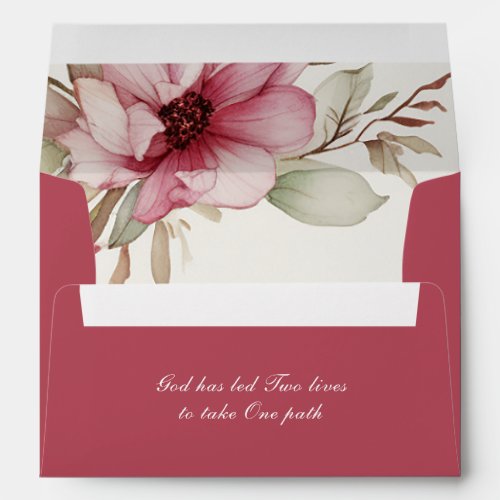 Blush Pink Floral Inspirational Christian Wedding Envelope