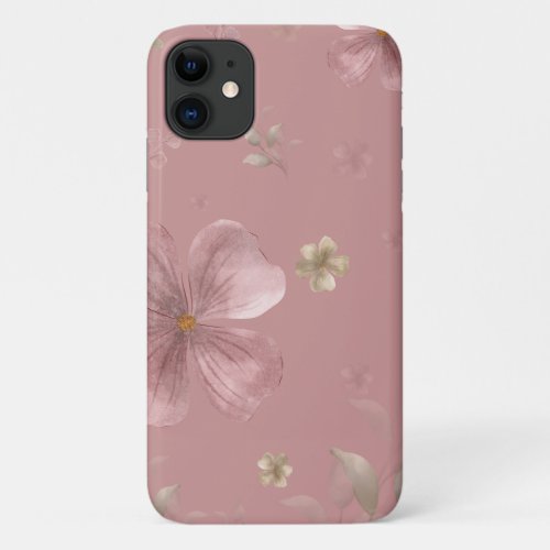 Blush pink floral iphone 11 case