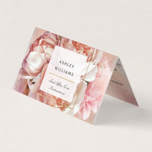 Blush Pink Floral Lash Salon Lash Aftercare Business Card