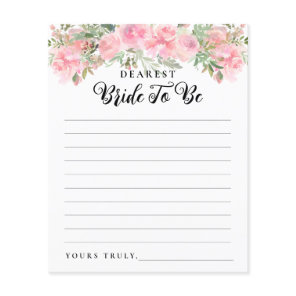 Blush Pink Floral Letter Bride To Be Bridal Shower