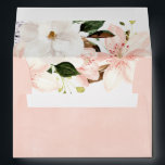 Blush pink floral lilies envelopes 5x7 card<br><div class="desc">For more advanced customization of this design,  simply select the "Customize It" button above!</div>