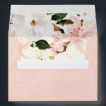 Blush pink floral lilies envelopes 5x7 card<br><div class="desc">For more advanced customization of this design,  simply select the "Customize It" button above!</div>