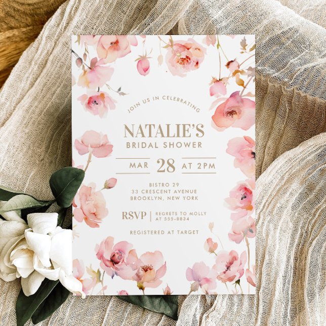 Blush Pink Floral Love is in Bloom Bridal Shower Invitation (Creator Uploaded)