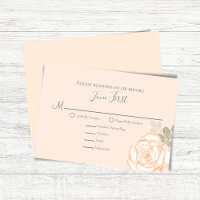 Blush Pink Floral Meal Choice Wedding RSVP