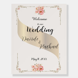 Blush Pink Floral Miniamilist Wedding Foam Board