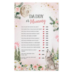 Blush Pink Floral Moon Wolf Daddy or Mommy Games