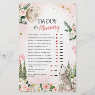 Blush Pink Floral Moon Wolf Daddy or Mommy Games