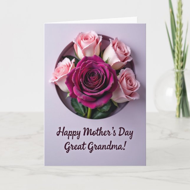 Blush Pink Floral Mothers Card (Front)