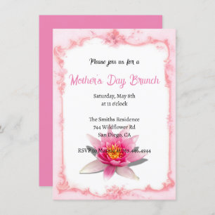 Blush Pink Floral Mother's Day Brunch Invitat Invitation