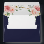 Blush Pink Floral Navy Geometric Botanical Wedding Envelope<br><div class="desc">Elegant Blush pink / peach spring floral botanical wedding envelope featuring a bouquet of soft pastel watercolor roses, peonies and hydrangeas in shades of blush pink, peach and cream with lush green botanical leaves and eucalyptus leaves with gold geometric frame. Please find more matching designs and variations from my "blissweddingpaperie"...</div>