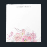 Blush Pink Floral Notepad<br><div class="desc">Delicate floral bouquet with hand-drawn and watercolor blush pink flowers.</div>