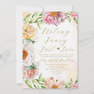 Blush Pink Floral Nothing Fancy Just Love  Invitation