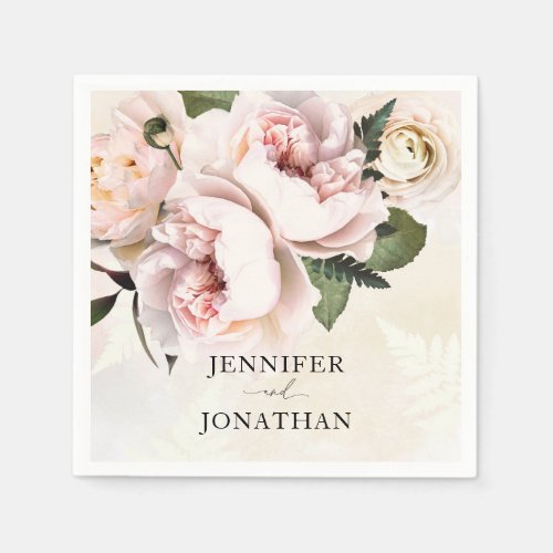 Blush Pink Floral Paper Napkins