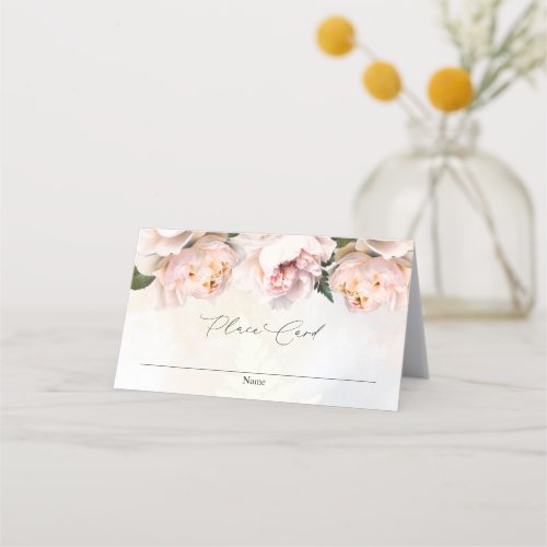 Blush Pink Floral Party Place Card