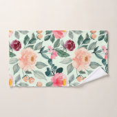 Blush Pink Floral Pattern Mint Bath Towel Set | Zazzle