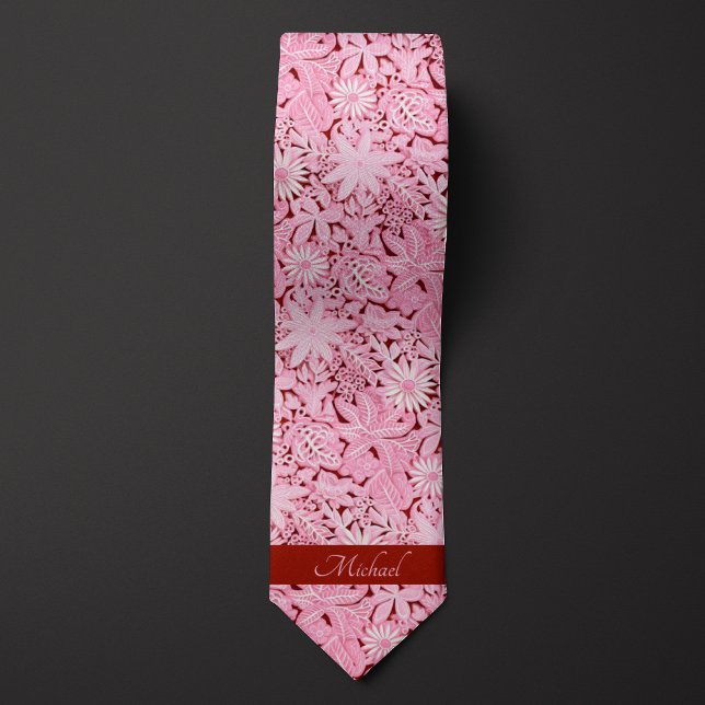 Blush Pink Floral Pattern Neck Tie (Creator Uploaded)