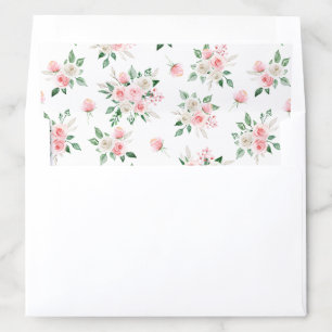 Blush Pink Floral Pattern Wedding Envelope Liner