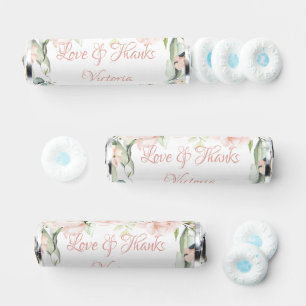 Blush Pink Floral Personalized Baby Shower Breath Savers® Mints