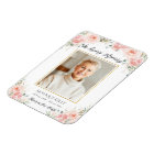 Blush Pink Floral Photo Funeral Memorial Thank You