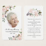 Blush Pink Floral Photo Funeral Prayer Card