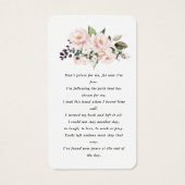 Blush Pink Floral Photo Funeral Prayer Card (Back)