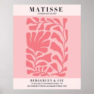 Blush Pink Floral Poster   Matisse Style Wall Art