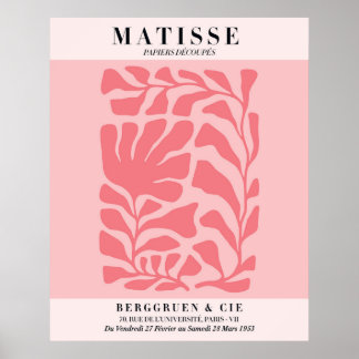 Blush Pink Floral Poster | Matisse Style Wall Art
