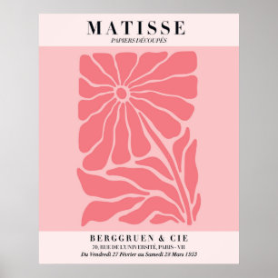 Blush Pink Floral Poster   Matisse Style Wall Art