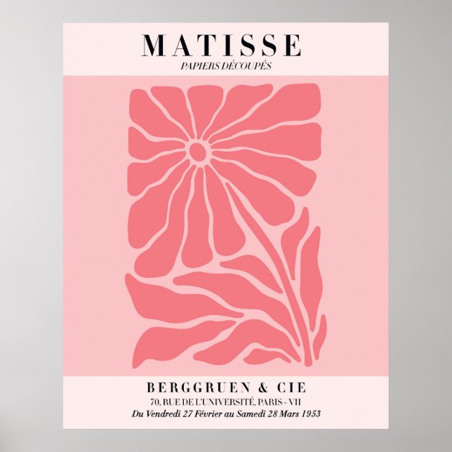 Blush Pink Floral Poster | Matisse Style Wall Art (Front)