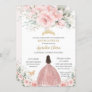 Blush Pink Floral Princess Rose Gold Quinceañera I Invitation