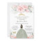 Blush Pink Floral Princess Sage Green Quinceañera