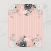Blush Pink Floral Quinceanera Budget Invitations (Back)