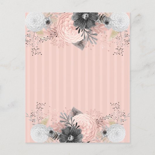 Blush Pink Floral Quinceanera Budget Invitations (Back)