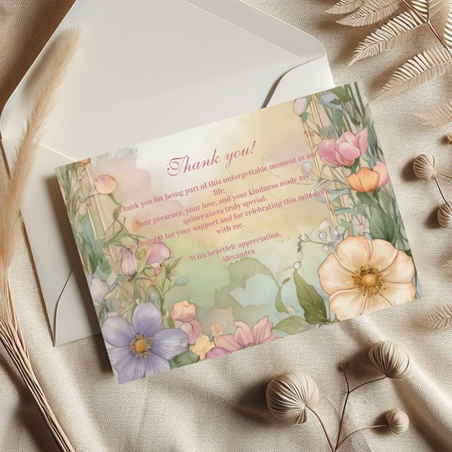 Blush Pink Floral Quinceanera Celebration Postcard (Creator Uploaded)