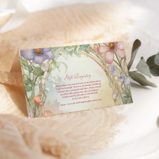 Blush Pink Floral Quinceanera Gift Registration Enclosure Card