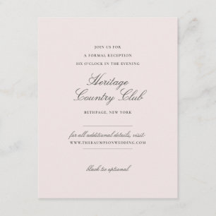 Blush Pink Floral Reception and Wedding Website Enclosure Card