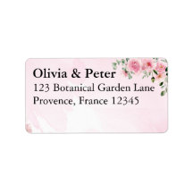 Blush Pink Floral Return Address Label