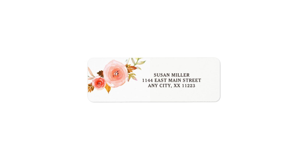 Blush Pink floral return address label 3605b | Zazzle