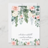 Blush Pink Floral Rose Garden Watercolor Wedding Invitation (Back)
