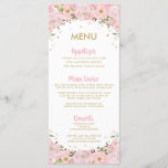 Blush Pink Floral Rose Peony Wedding Menu<br><div class="desc">Designed to co-ordinate with our Blush Floral collection, this elegant wedding / bridal shower menu features beautiful blush floral arrangement and script brush hand lettering. Personalize it with your list of menu easily and quickly, simply press the customise it button to further re-arrange and format the style and placement of...</div>