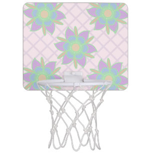 Blush Pink Floral Seamless Pattern Mini Basketball Hoop