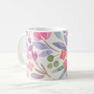 Blush Pink Floral Simple Watercolor Coffee Mug