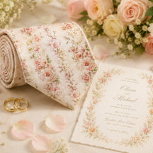 Blush Pink Floral Spring Garden Wedding Groom