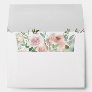 Blush Pink Floral & Succulent Envelope