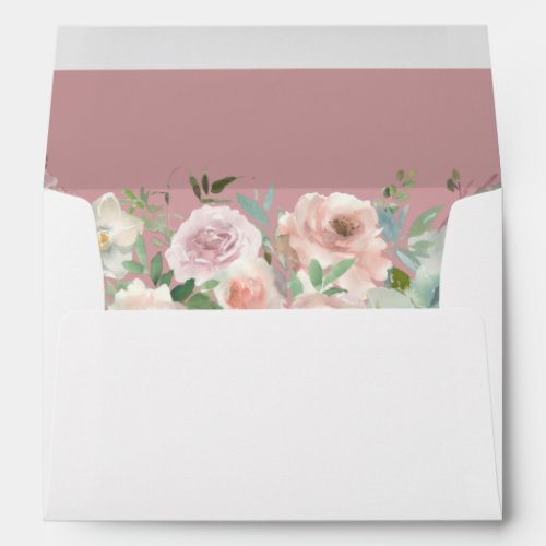 Blush Pink Floral  Succulent _ Pink Envelope