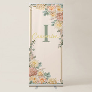 Blush Pink Floral Survival Gala Retractable Banner