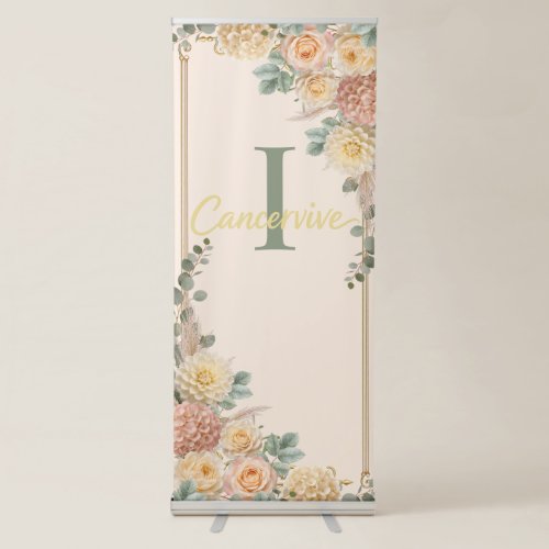 Blush Pink Floral Survival Gala Retractable Banner