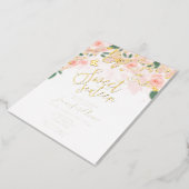 Blush Pink Floral Sweet 16 Butterfly Gold Foil Invitation (Rotated)