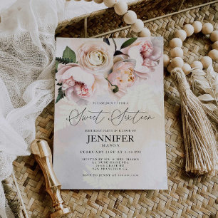 Blush Pink Floral Sweet Sixteen Birthday Invitation