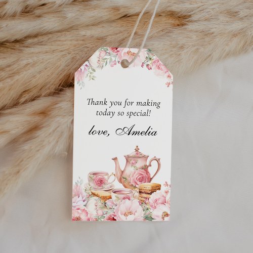 Blush Pink Floral Tea Party Thank You Favor Gift Tags